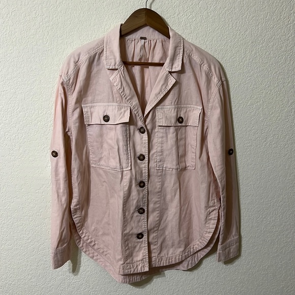Free People | Sunshine In My Pockets Linen Blend Shacket XS - Picture 2 of 7